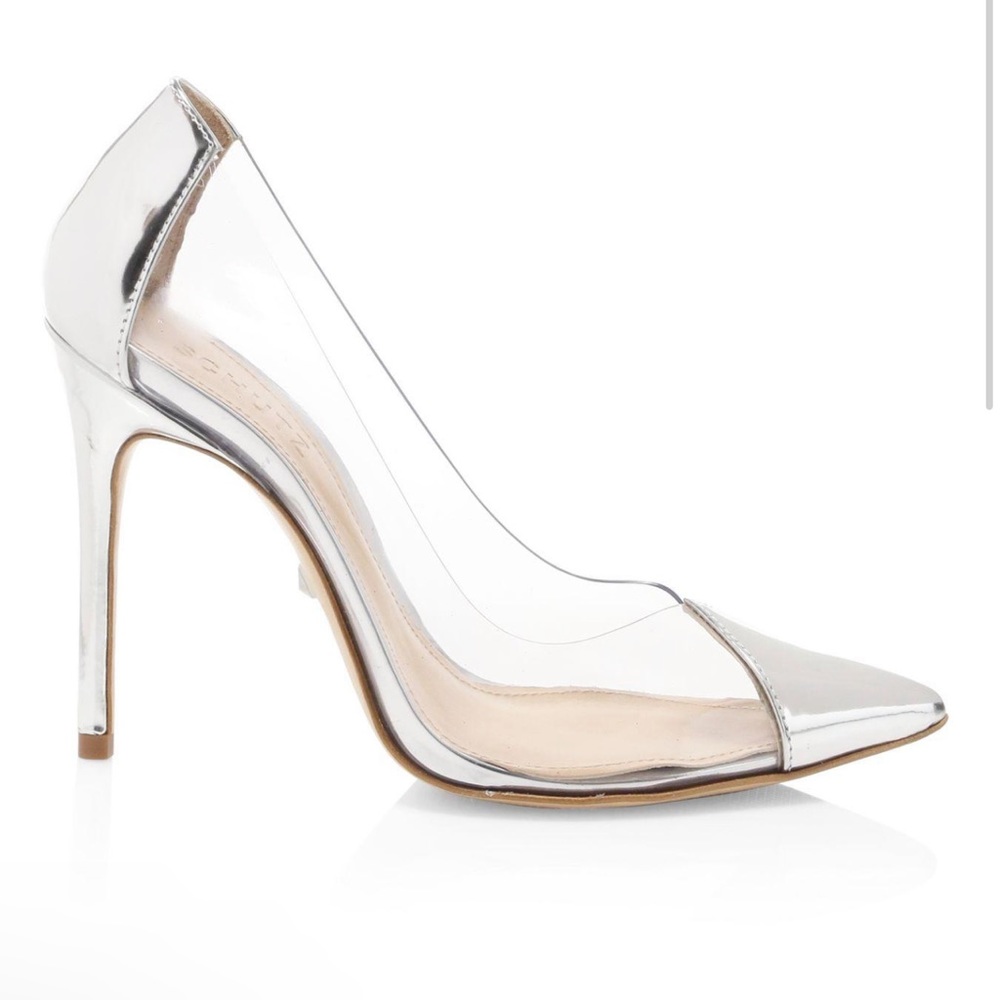 Schutz Metallic Cendi Transparent Pointed Toe Pump - 36.5